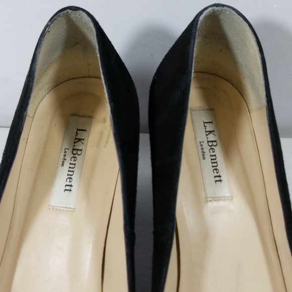 L.K. Bennett Black Suede Slip On Pumps Size 39 GUC - Picture 4 of 8